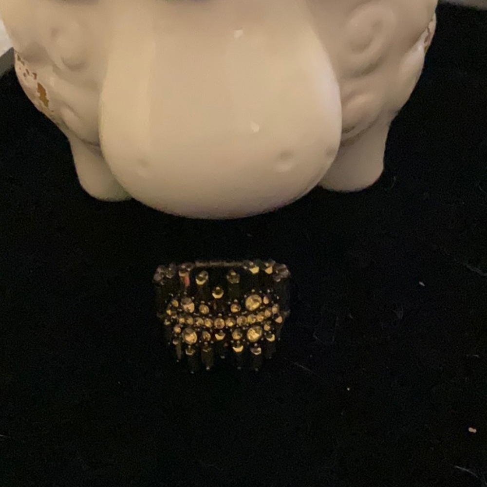 Brass Golden Rhinestone Ring - Picture 3 of 4